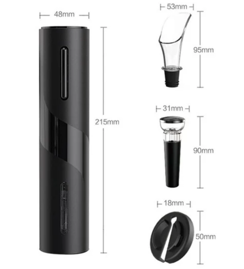 Abridor de Vinho Elétrico Recarregável Kit de Vinho