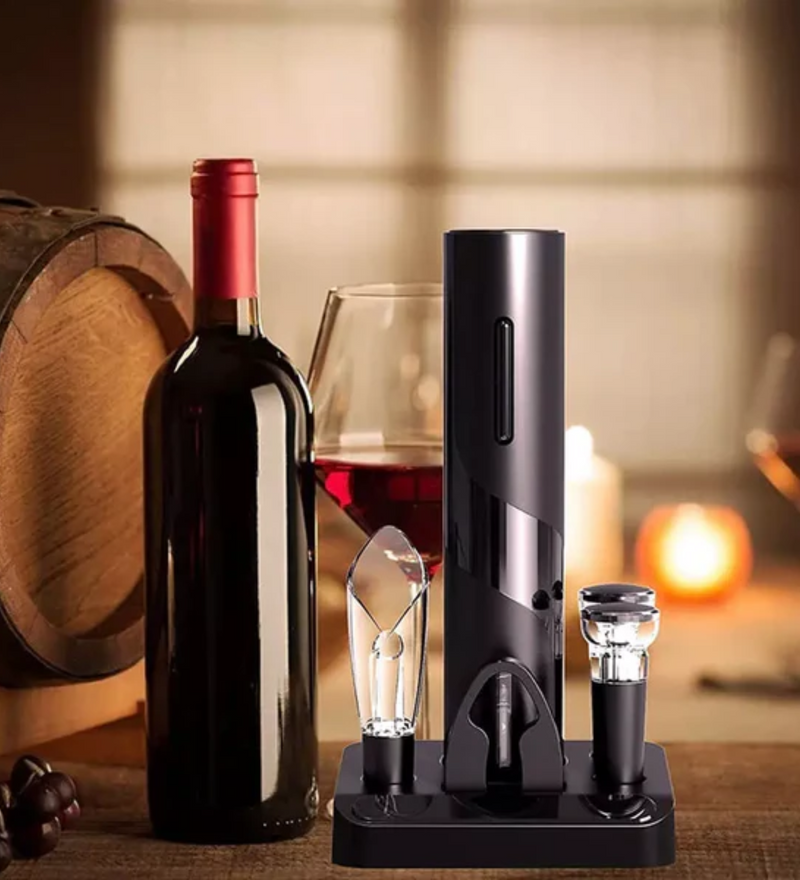 Abridor de Vinho Elétrico Recarregável Kit de Vinho