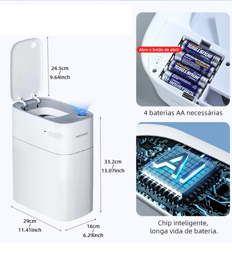 EcoLix - Lixeira Inteligente Madri 14Lt